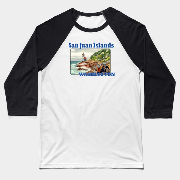 San Juan Islands, Washington Baseball T-Shirt by MMcBuck